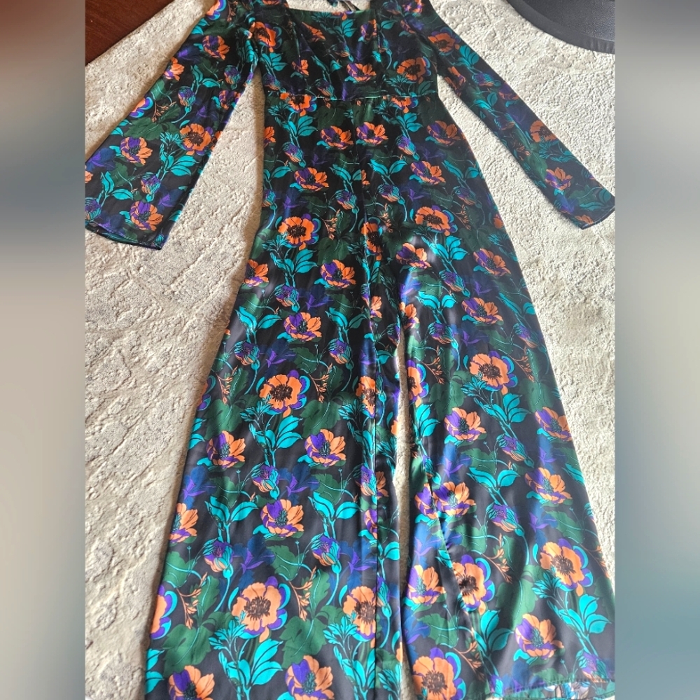 Floral Long Sleeve Topshop Jumpsuit